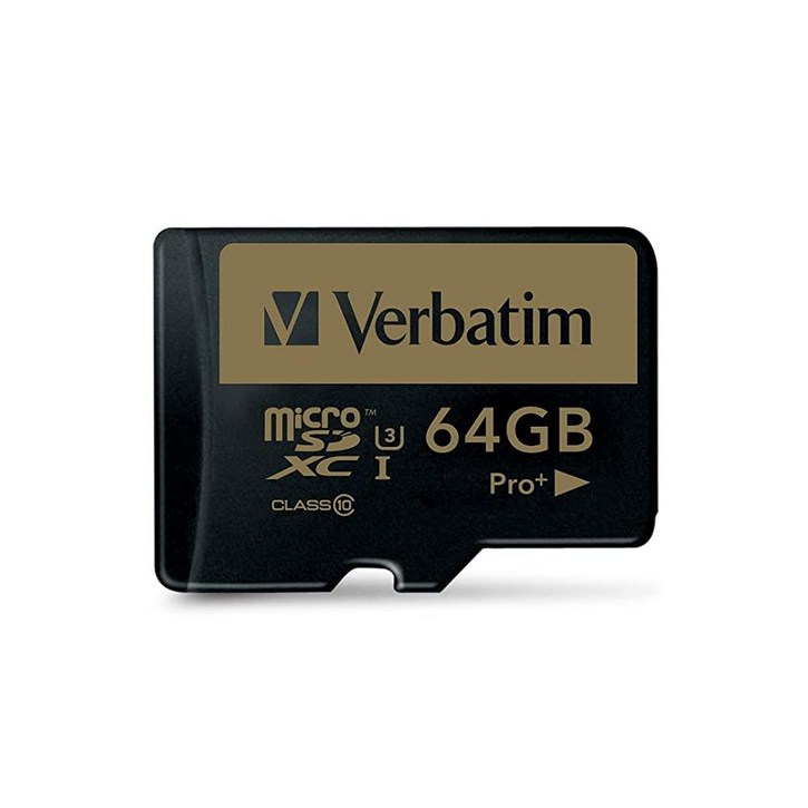 Verbatim 64GB 프로 플러스 600X microSDXC 메모리 카드, 어댑터 포함, UHS-I V30 U3 클래스 10