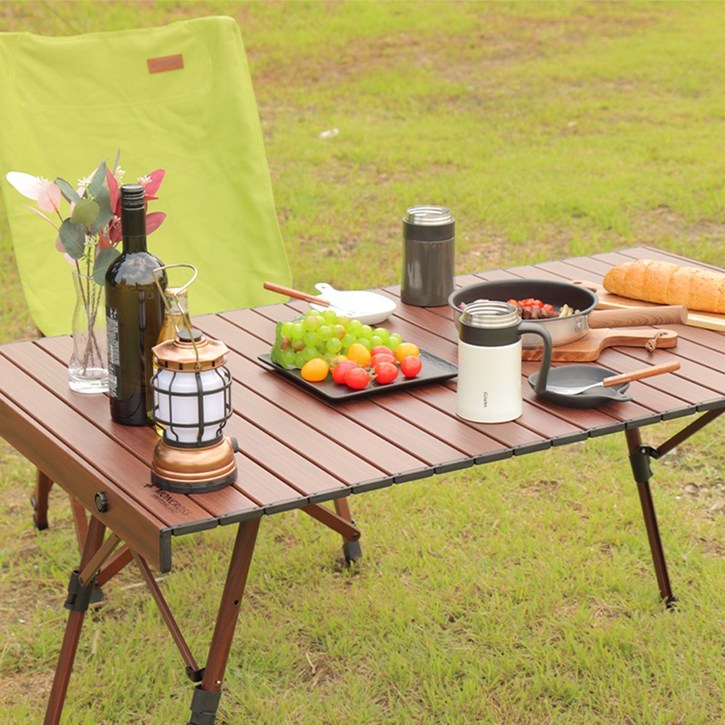 몽크로스 접이식 캠핑 차박 우드 롤 업다운 테이블