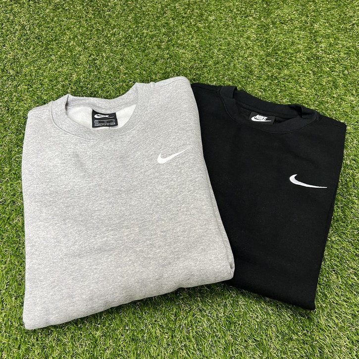 [매장정품] 나이키 NIKE 팀 클럽 스우시 로고 맨투맨 기모 블랙 그레이 커플티