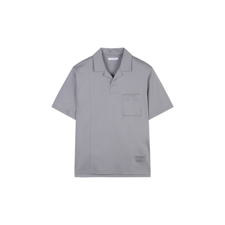 리버클래시 LJS41196 그레이 세미오버핏 반팔 카라 티셔츠