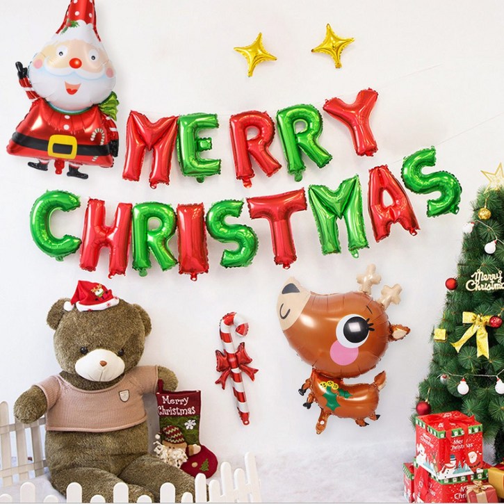 브로키 크리스마스 파티 풍선세트 성탄절 새해 신년 이벤트 가랜드 홈파티 용품