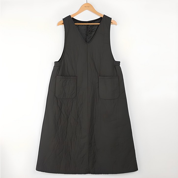 빼빼 여성용 솜본딩 브이넥 뷔스티에 롱원피스