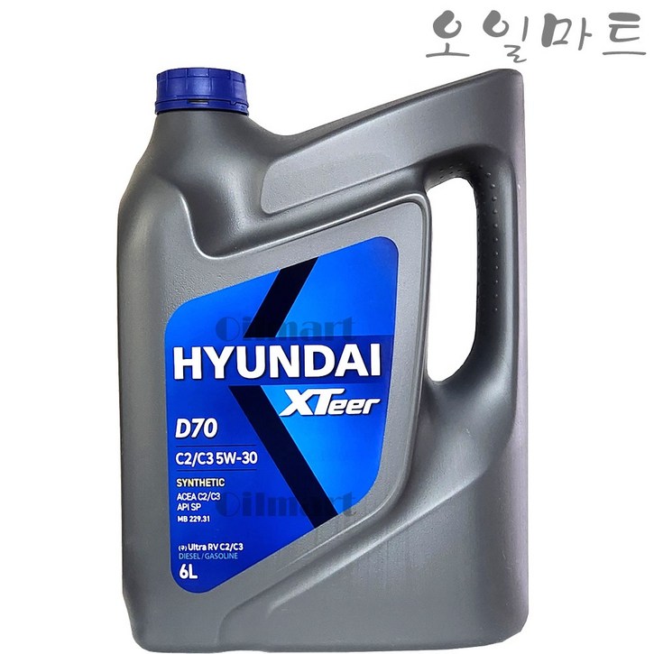 오일마트 현대 엑스티어 울트라 RV C2/C3 5W30 6리터 디젤/가솔린 합성엔진오일 제품명 변경 D70 C2/C3, 현대 엑스티어 울트라 RV 5W30_6L, 1개