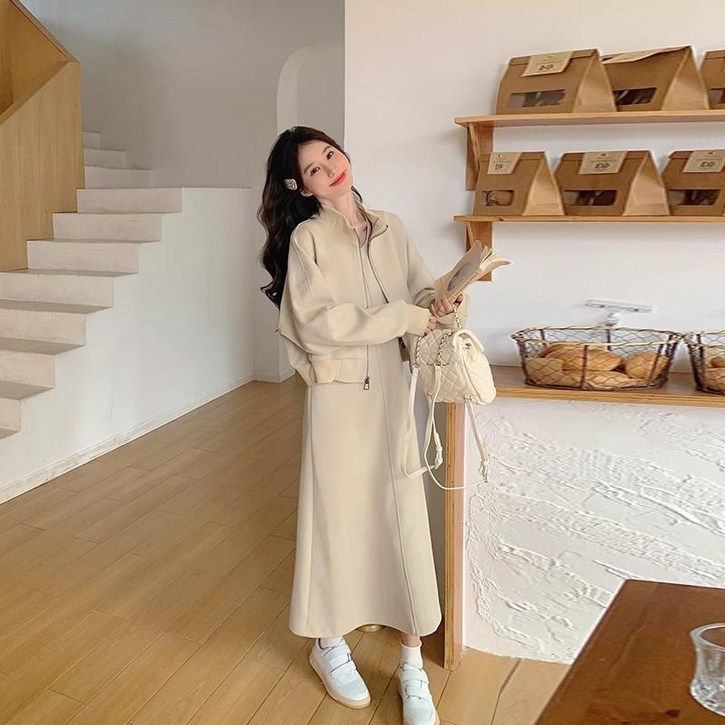 딜릿 가을 여성 플러스사이즈 투피스 슬림핏 나시 원피스