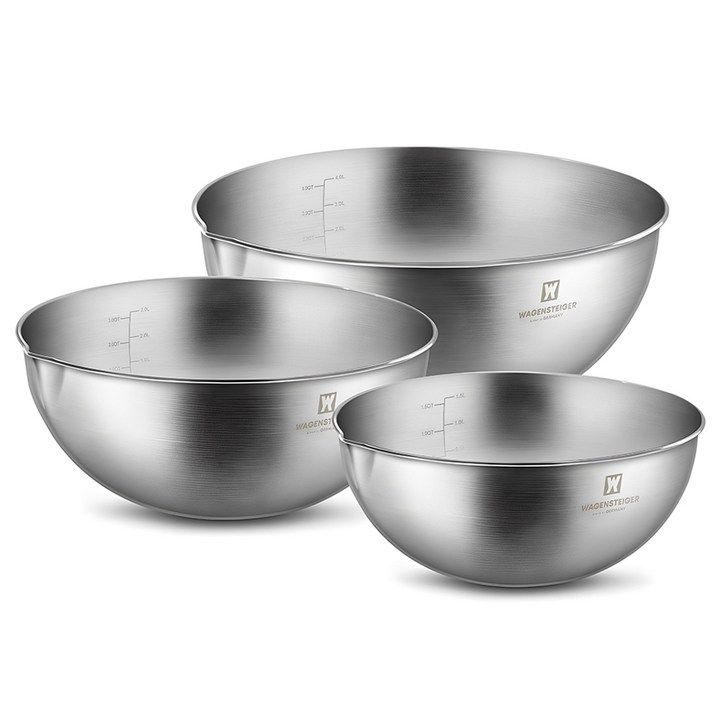 바겐슈타이거 버큄 스텐 믹싱볼 3종 세트, 20cm  24cm  28cm, 1세트