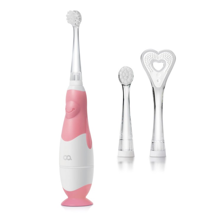 오아 유아용 클린이펭귄 음파 전동칫솔 핑크