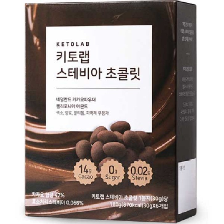 키토랩 무설탕 스테비아 초콜릿, 30g, 6개 - 쇼핑뉴스
