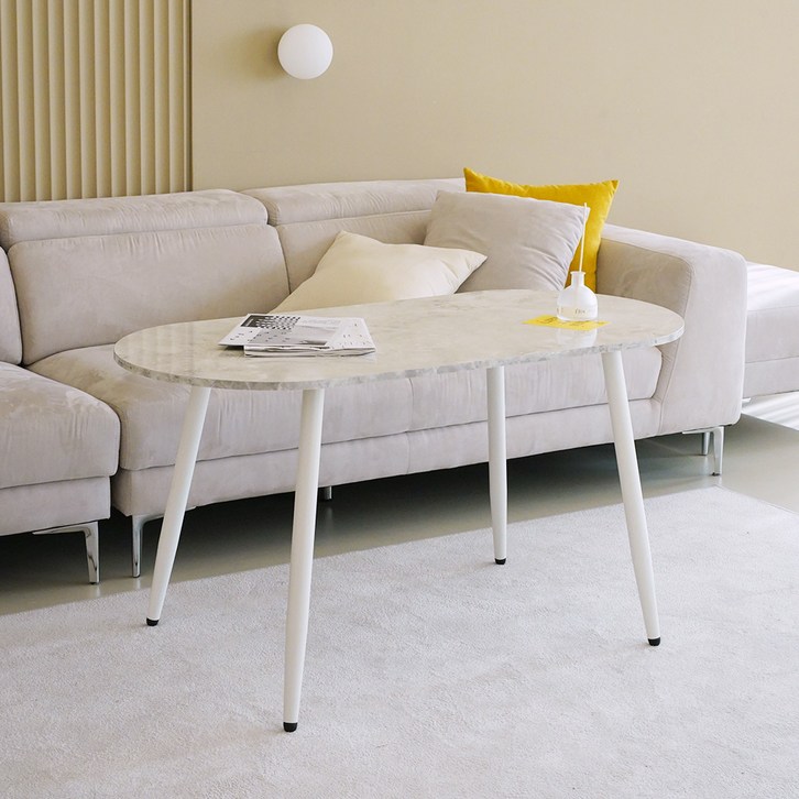 슈에뜨메종 LPM 타원형 낮은 식탁 소파 테이블 1200 x 600, 클래식, 4인용