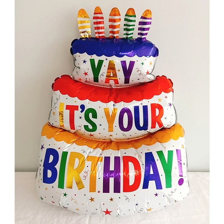 [당일출고] 1m 케이크풍선 케잌풍선 3단 은박풍선 초대형 생일케익 생일 파티풍선 가랜드 - 쇼핑뉴스