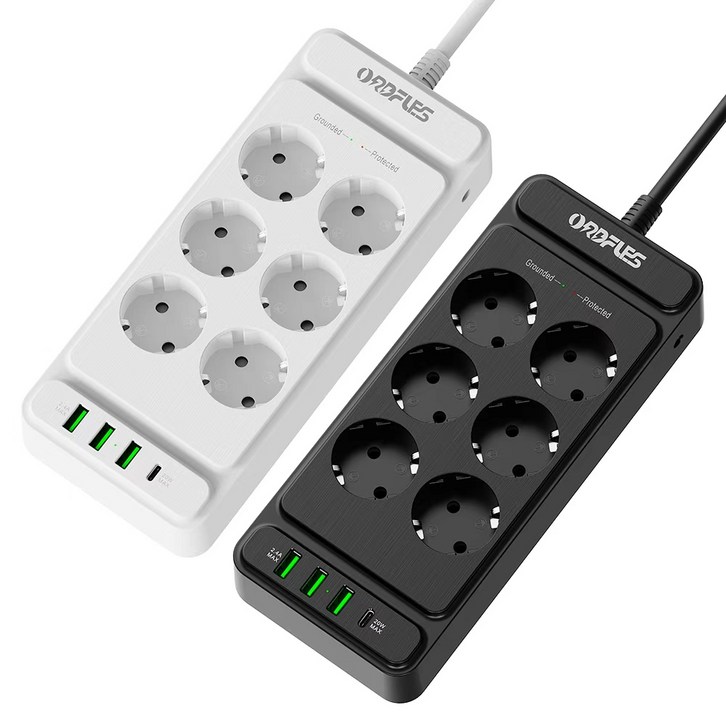 ORDFLES 고용량 4000W 과부하차단 USB 멀티탭