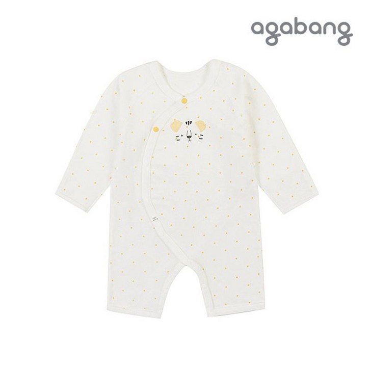 아가방 봄 배내 우주복 신생아 아기 배냇 베넷 수트 가운 옐로스타