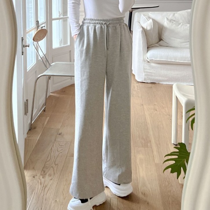앤샵 [국내생산/기본,롱기장선택]여성 데일리 일자 와이드 밴딩 트레이닝 팬츠(2color)