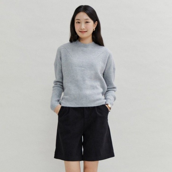 백화점 출고 더틸버리 백 스트링 모크넥 풀오버 니트 TPBN1PO13W