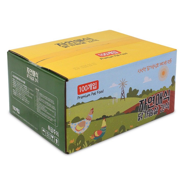 자연애식 닭가슴살 고양이간식 100p, 100개, 20g