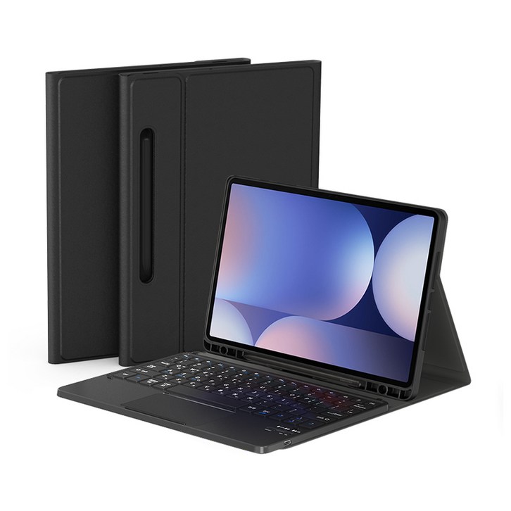 데이웍스 갤럭시탭 S9 FE 플러스 블루투스 터치패드 키보드 케이스, 터치패드 키보드 케이스블랙
