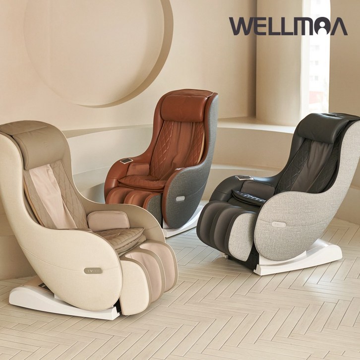 웰모아 안마의자 트윈뮤 HCW5000 소형 미니 전신마사지기 리클라이너 의자 1인 소파, 트윈뮤오렌지전용러그증정