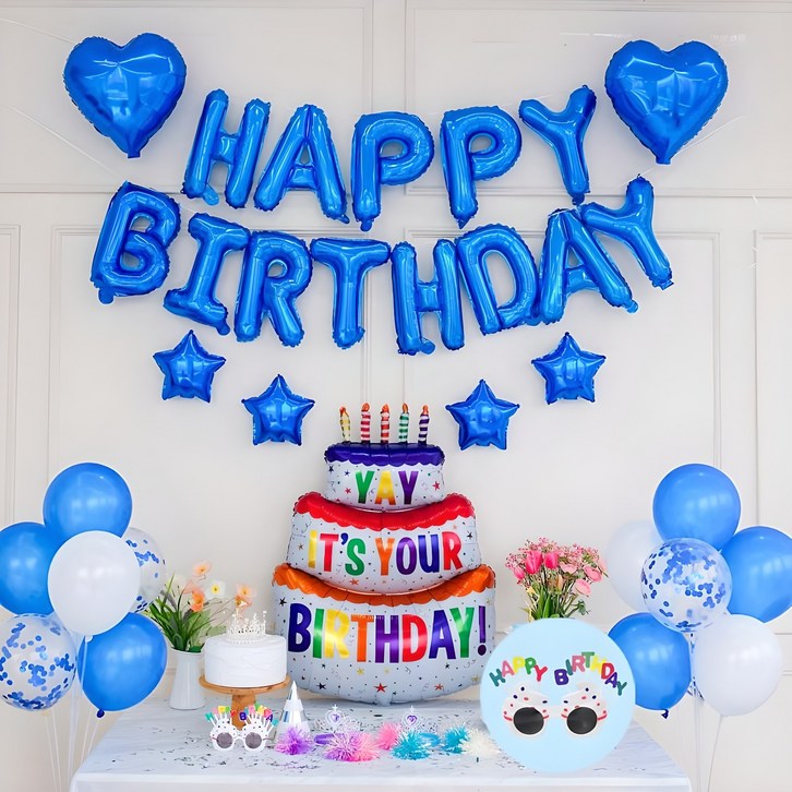 연지마켓 생일풍선 생일파티용품 세트