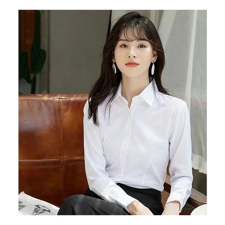 고퀄리티 스퀘어넥 여성 링클프리 셔츠