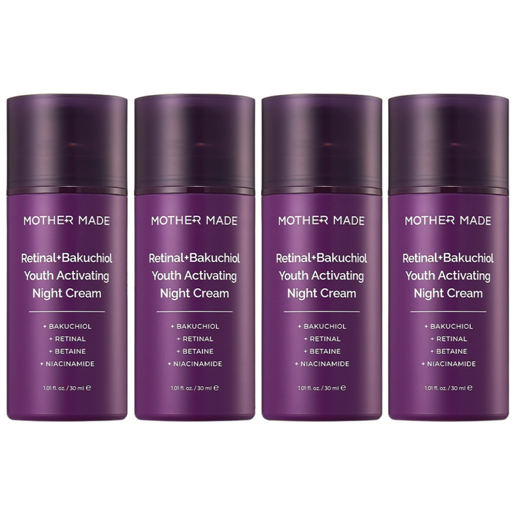 마더메이드 바쿠치올 레티날 레티놀 비타민A 펩타이드 유스 액티베이팅 주름개선 안티에이징 탄력크림, 4개, 30ml