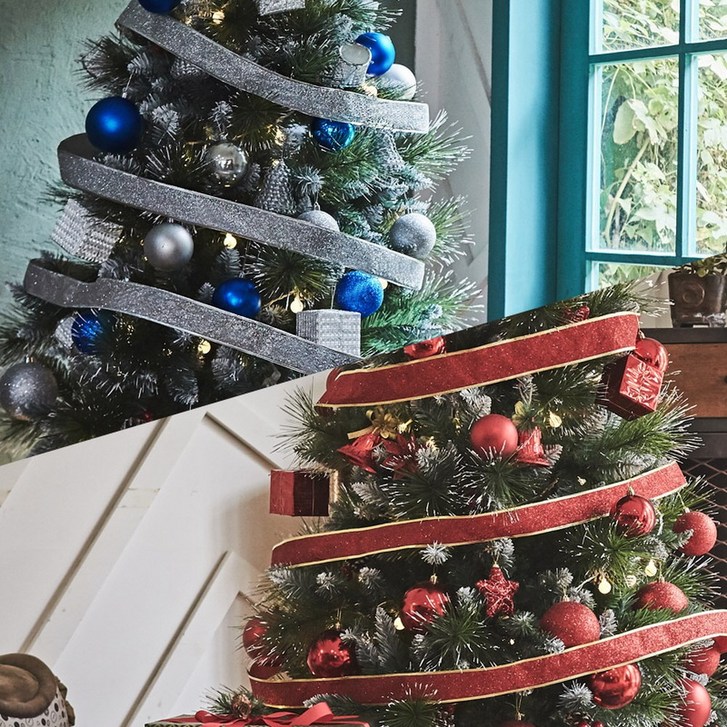 북유럽 크리스마스트리나무 대형 세트 크리스마스전구 장식세트 이벤트 스노우 벽트리 백화점 호텔 카페, 스노우트리 130 - 투데이밈