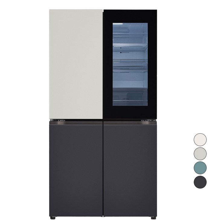 [색상선택형] LG전자 디오스 오브제컬렉션 노크온 4도어 냉장고 메탈 870L 방문설치 1