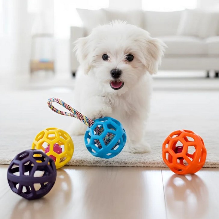 샤샤픽 튼튼한 스트레스 해소 강아지 장난감 공, 1개, 4종