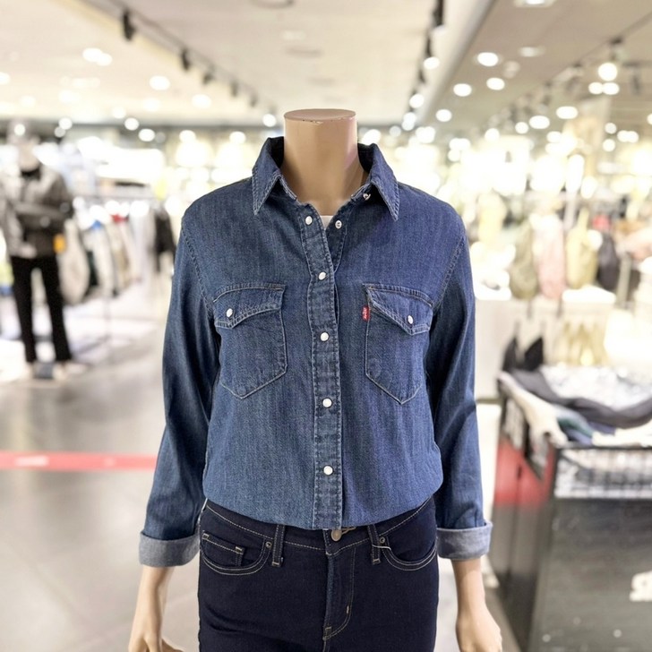 L E V I S  여성 오리지널 웨스턴 핏 데님셔츠 3종 오리지널 스타일 빅사이즈 청남방 L16786016  NC강서 리바이스 무료배송