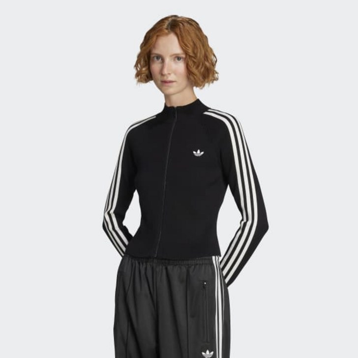아디다스 ADIDAS 오리지널스 우먼스 아디컬러 3스트라이프 슬림 니트 트랙 탑 니트집업 여성니트집업 여자니트집업 삼선니트 삼선집업 삼선트랙탑 니트트랙탑 집업가디건 JY2597
