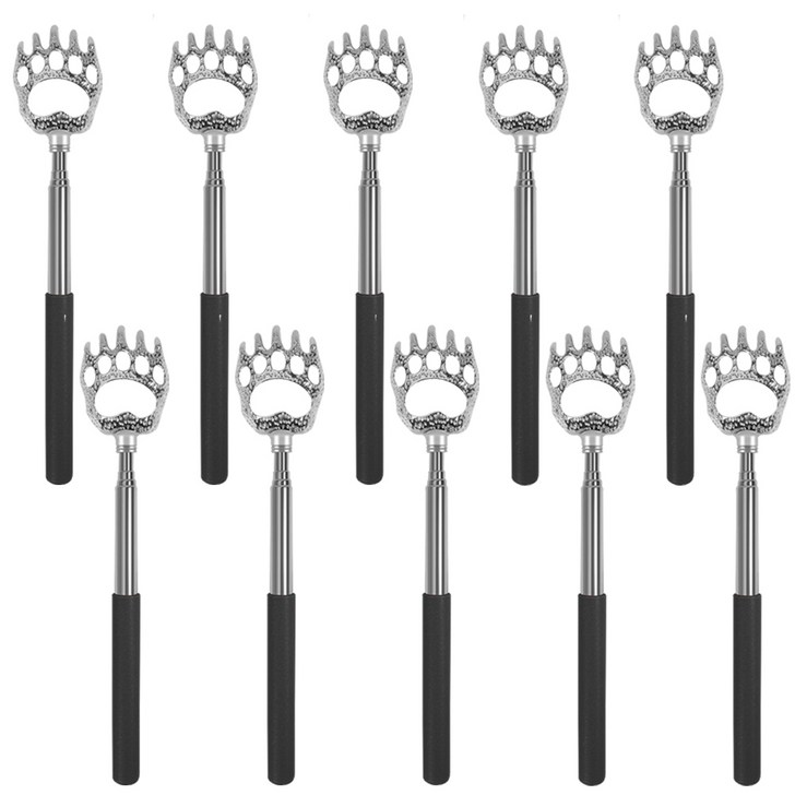곰발바닭 스텐 4단 접이식 휴대용 효자손 E타입, 06 블랙, 10개