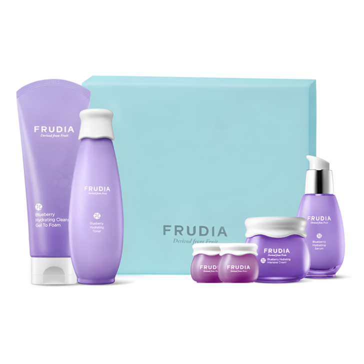 수분촉촉 4종 블루베리 토너  세럼  크림  폼클렌징 미니 크림 2개 증정, 1세트