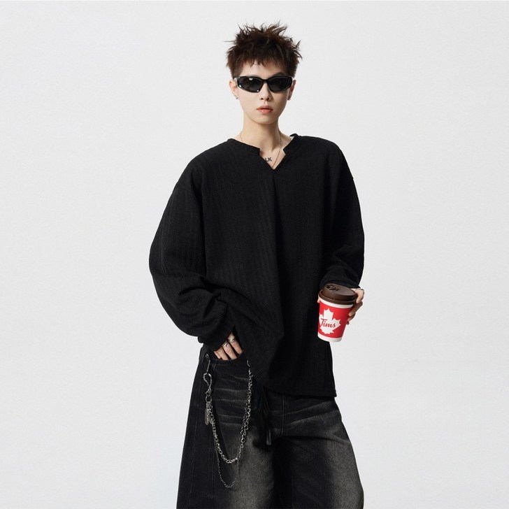 ZAJA 봄 가을 겨울 상의 패션 남자긴팔티셔츠 루즈핏  긴팔티 커플 맨투맨 오버사이즈