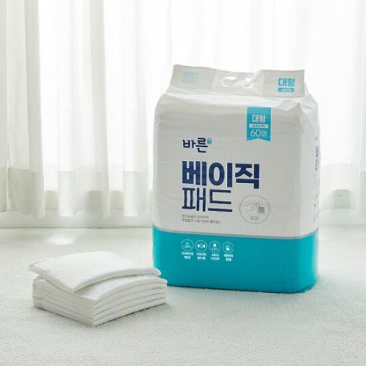 바른 베이직패드 대형 60매 60x75cm 강아지 배변패드