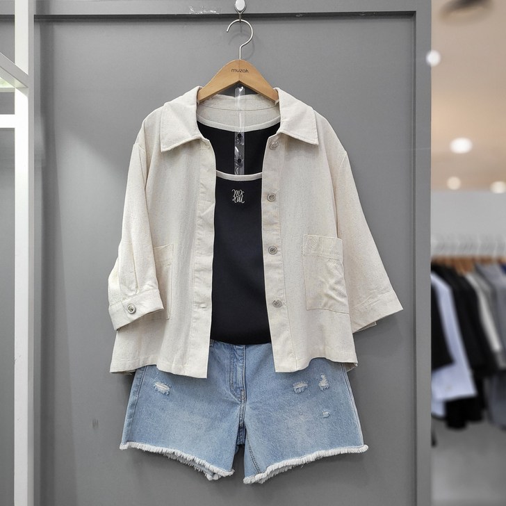 무자크 셔츠형 비스코스린넨 자켓 MP4JK15