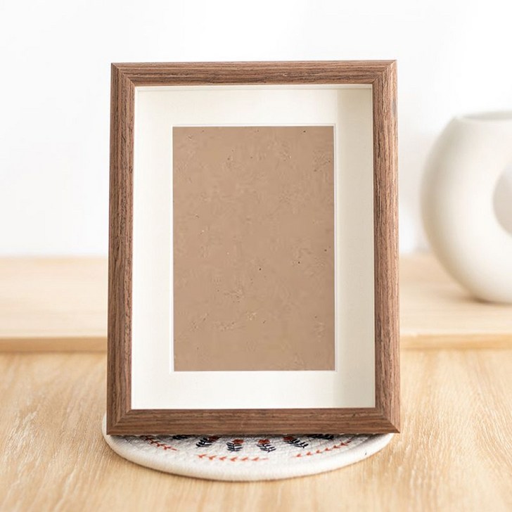 디모어 라운드 스탠드 벽걸이 우드 프레임 액자 내지포함
