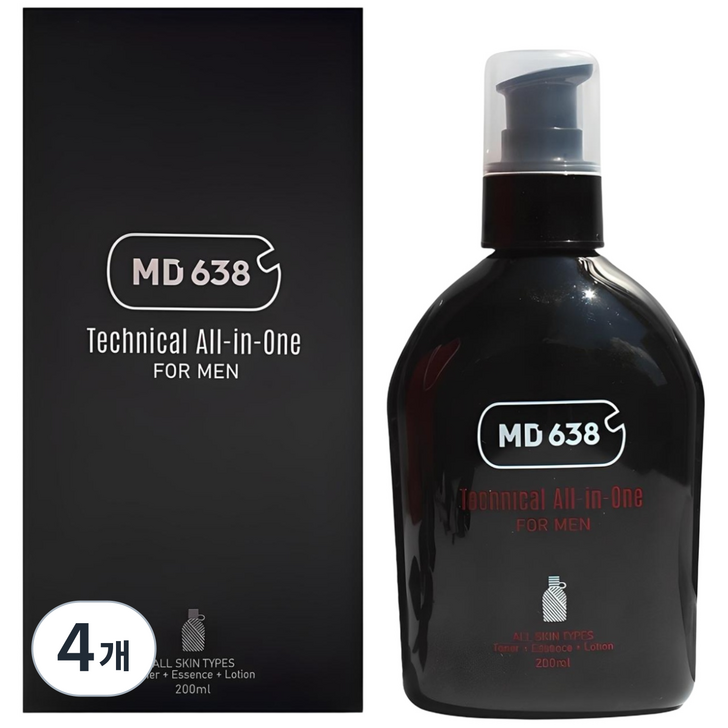 MD638 미백 향이좋은 남자 올인원 스킨 로션 주름개선, 200ml, 4개