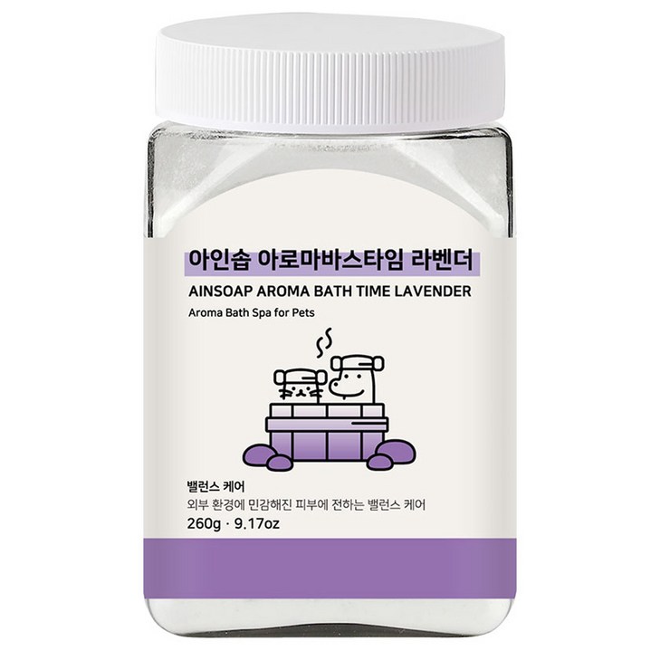 아인솝 아로마 바스타임 탄산 스파 라벤더  전용 스푼, 260g, 1세트