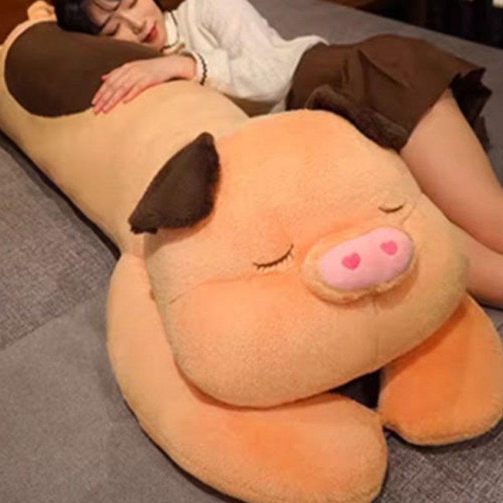 도림 귀여운 돼지 삼형제 인형 안고자는 바디필로우, 브라운