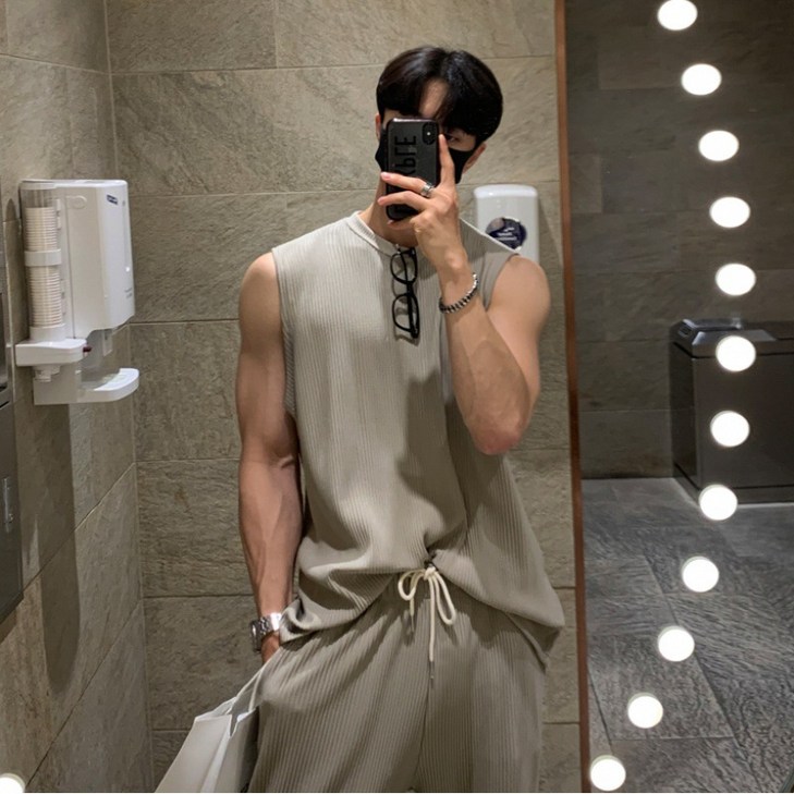 ANYOU 남성용 머슬핏 몸좋아보이는 헬스 나시 민소매 슬리브리스 톱 슬림 무지 데일리 머슬핏반팔 운동복 ANYOU 남성용 머슬핏 몸좋아보이는 헬스 나시 민소매 슬리브리스 톱 슬림 무지 데일리 머슬핏반팔 운동복