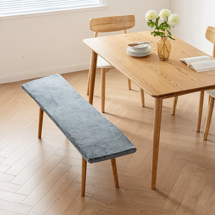 생활방수 커버무드 패브릭 벤치 의자 방석 긴의자 전용, 딥 그레이