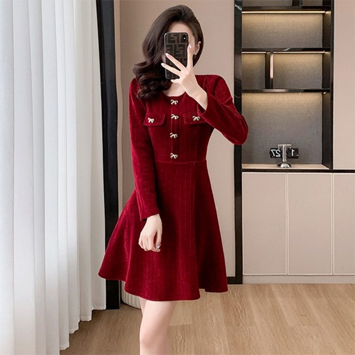 어나더블 키헬 리본 장식 원피스 N24FOPS081701 어나더블 키헬 리본 장식 원피스 N24FOPS081701