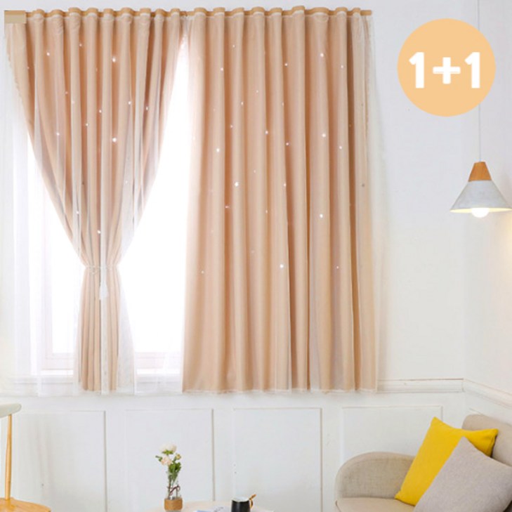 우아한클릭 붙이는 작은창 암막커튼 이중 레이스 찍찍이 작은창 커텐 벨크로 가림막 가리개커튼 11