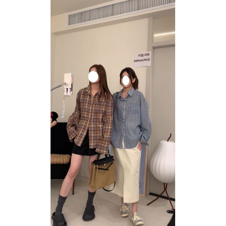 드온도 체크세미 셔츠