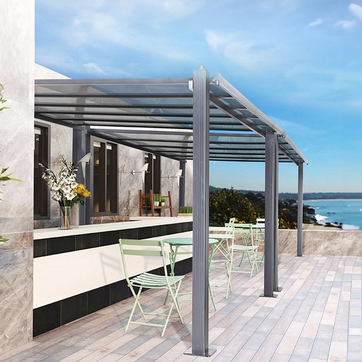 국내 발송 21세기트랜드 이츠웰 시스템 파고라 야외 인테리어 어닝, 블랙, 3X4