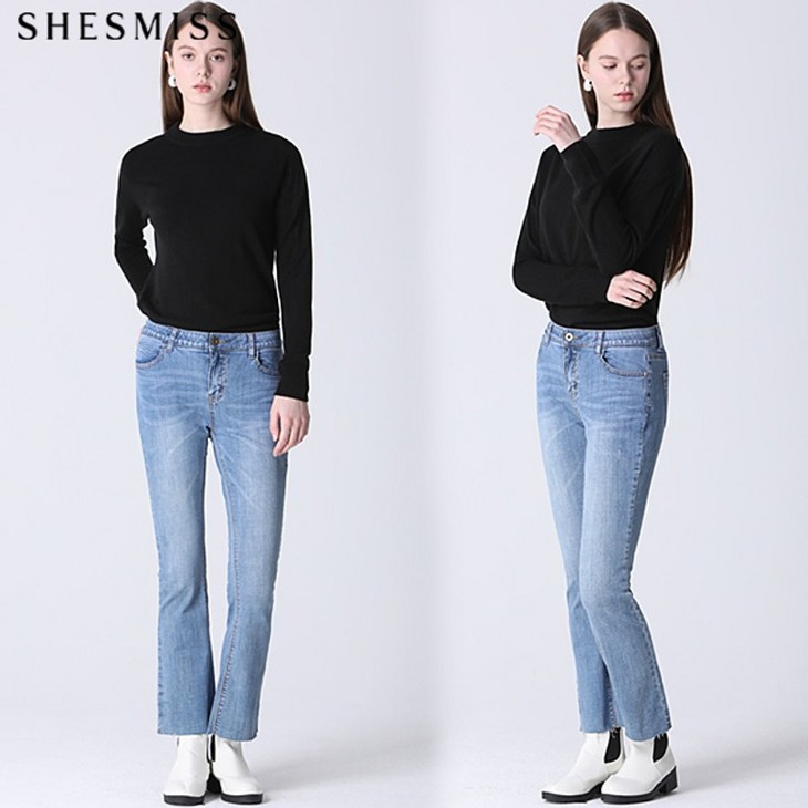 쉬즈미스 컷팅 부츠컷 데님 팬츠