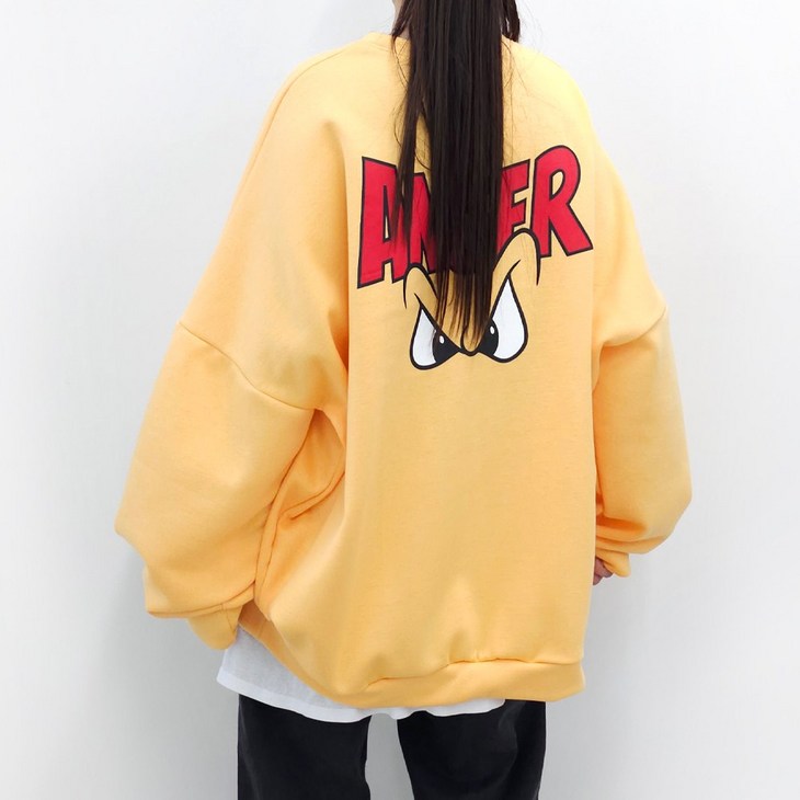 5XL, 2COLOR 앵거 박스 맨투맨 5599까지 빅사이즈 오버사이즈 루즈핏 남여공용 홈웨어