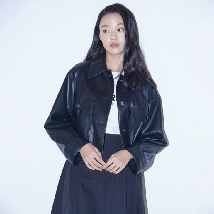 최초가 429 000원 나이스클랍 포켓디테일 가죽자켓 A241PWL201