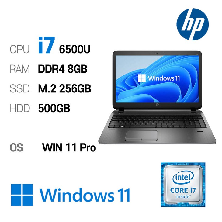HP ProBook 450 G3 i76500U Intel 6세대 Core i76500U 가성비 좋은노트북, ProBook 450 G3, WIN11 Pro, 8GB, 256GB, 코어i7 6500U, 단일색상 HP ProBook 450 G3 i76500U Intel 6세대 Core i76500U 가성비 좋은노트북, ProBook 450 G3, WIN11 Pro, 8GB, 256GB, 코어i7 6500U, 단일색상