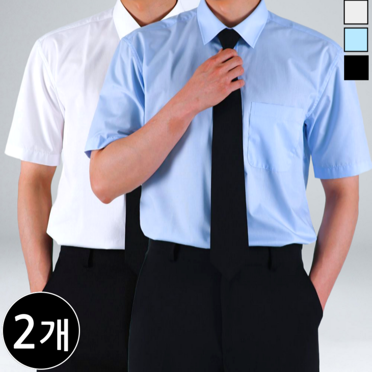 11 이브 구김없는 남성용 스판 일반핏 정장 반팔 와이셔츠 빅사이즈 66392