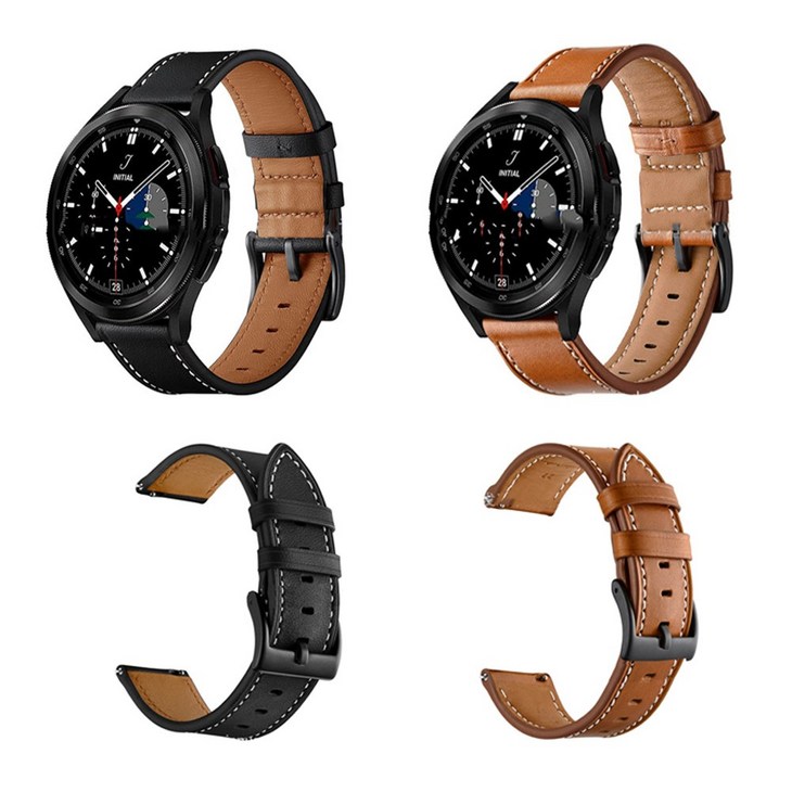 갤럭시 워치4 40 44mm 클래식 42 46mm 호환 고급 가죽 스트랩 밴드 시계줄 SM-R860/R870/R880/R890N