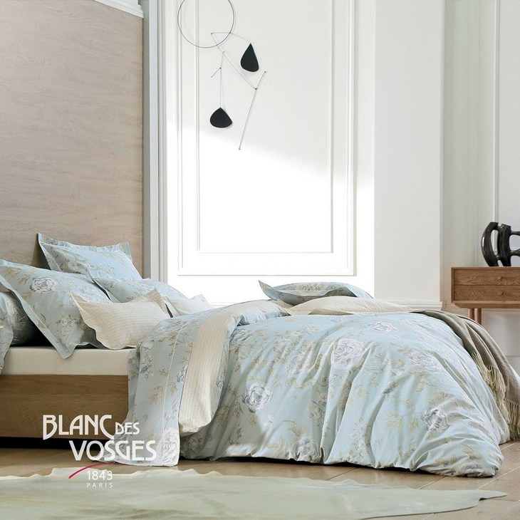 전고객이불솜 블랑데보쥬 프랑스직수입 퍼케일면 호텔식 침구 풀세트 로즈가든블루 이불커버매트리스커버베개커버